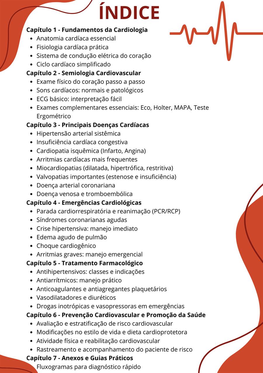 Indice organizado do bonus de cardiologia